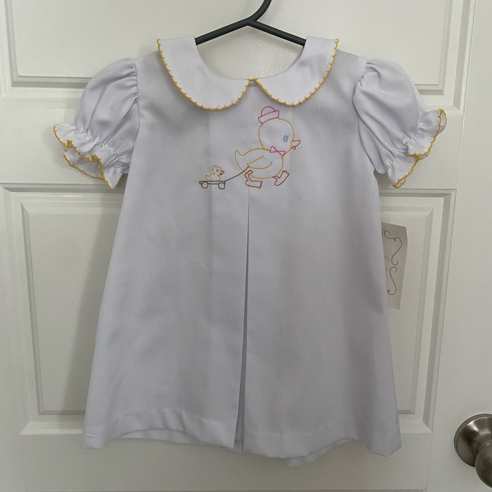 Lulu Bebe duck vintage collared dress with puff sleeves